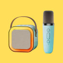 Mini caixinha de som com microfone